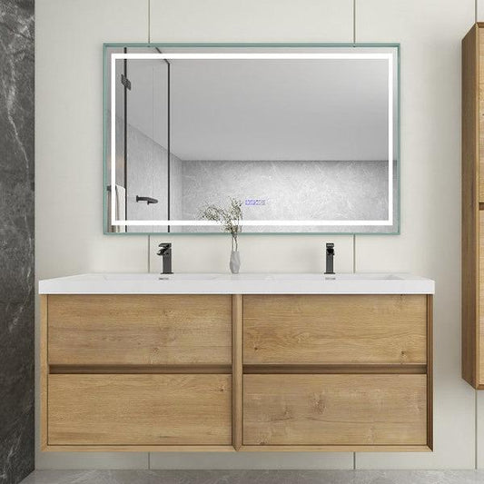 Kingdee 60" Wall Mounted Bathroom Vanity with Reinforced Acrylic Integrated Sink Top