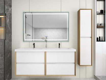 Kingdee 60" Wall Mounted Bathroom Vanity with Reinforced Acrylic Integrated Sink Top
