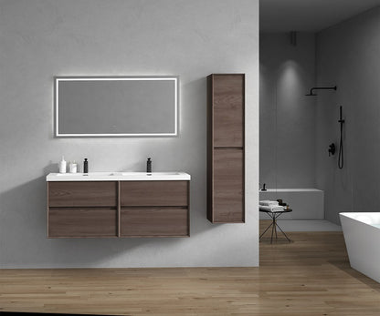Kingdee 60" Wall Mounted Bathroom Vanity with Reinforced Acrylic Integrated Sink Top