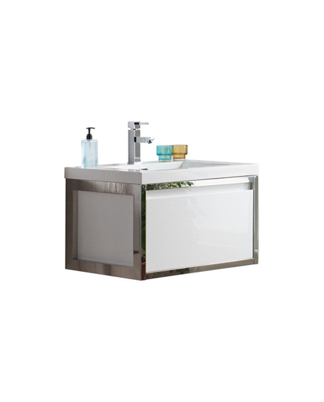 Lake 30" Wall Mounted Bathroom Vanity with Reinforced Acrylic Integrated Sink Top