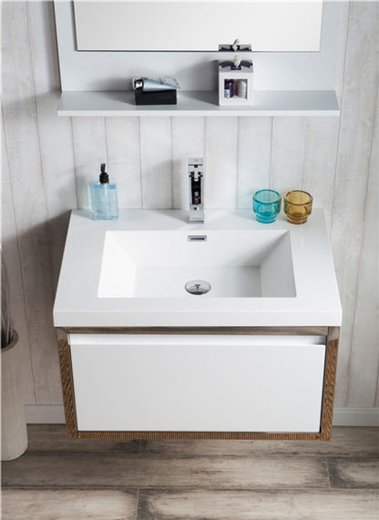 Lake 30" Wall Mounted Bathroom Vanity with Reinforced Acrylic Integrated Sink Top