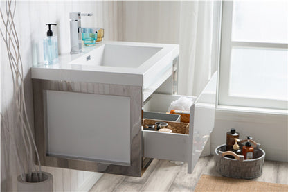 Lake 30" Wall Mounted Bathroom Vanity with Reinforced Acrylic Integrated Sink Top
