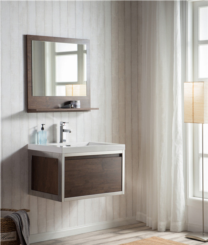 Lake 30" Wall Mounted Bathroom Vanity with Reinforced Acrylic Integrated Sink Top