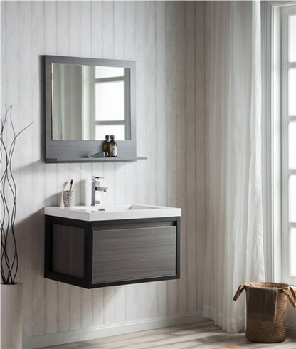Lake 30" Wall Mounted Bathroom Vanity with Reinforced Acrylic Integrated Sink Top