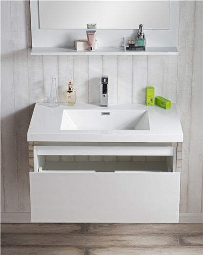 Lake 36" Wall Mounted Bathroom Vanity with Reinforced Acrylic Integrated Sink Top