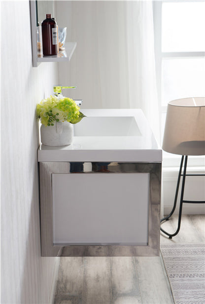 Lake 42" Wall Mounted Bathroom Vanity with Reinforced Acrylic Integrated Sink Top