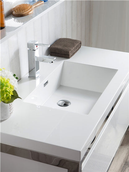 Lake 42" Wall Mounted Bathroom Vanity with Reinforced Acrylic Integrated Sink Top
