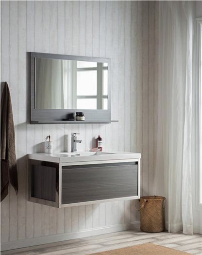 Lake 42" Wall Mounted Bathroom Vanity with Reinforced Acrylic Integrated Sink Top