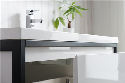 Lake 48" Wall Mounted Bathroom Vanity with Reinforced Acrylic Integrated Sink Top