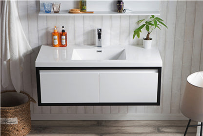 Lake 48" Wall Mounted Bathroom Vanity with Reinforced Acrylic Integrated Sink Top
