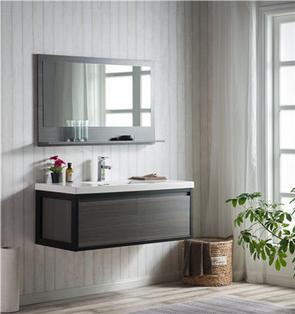 Lake 48" Wall Mounted Bathroom Vanity with Reinforced Acrylic Integrated Sink Top