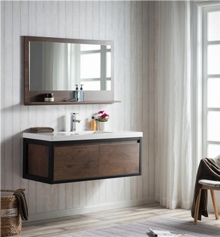Lake 48" Wall Mounted Bathroom Vanity with Reinforced Acrylic Integrated Sink Top