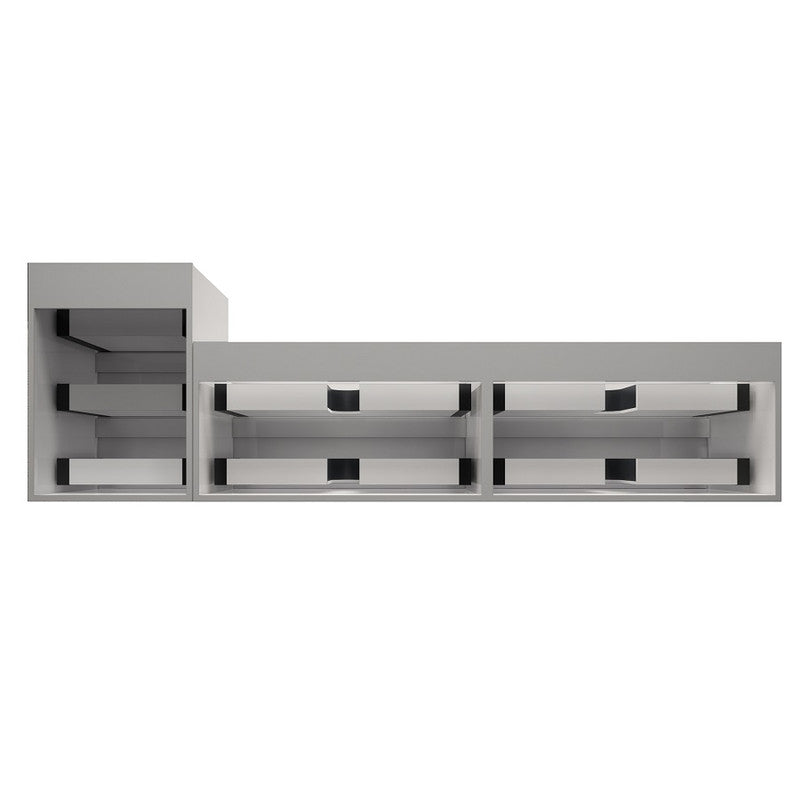 Max 104" Wall Mounted Bathroom Vanity with Reinforced Acrylic Integrated Sink Top and Side Linen Cabinet