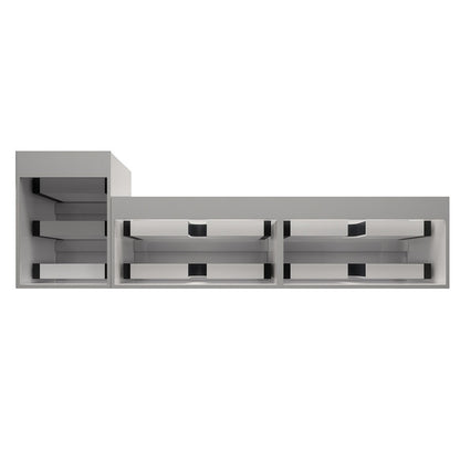 Max 104" Wall Mounted Bathroom Vanity with Reinforced Acrylic Integrated Sink Top and Side Linen Cabinet