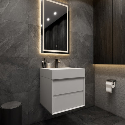 Max 24" Wall Mounted Bathroom Vanity with Reinforced Acrylic Integrated Sink Top