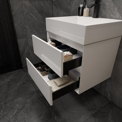 Max 24" Wall Mounted Bathroom Vanity with Reinforced Acrylic Integrated Sink Top