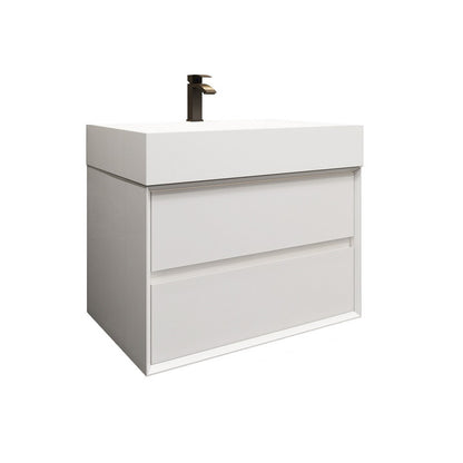 Max 30" Wall Mounted Bathroom Vanity with Reinforced Acrylic Integrated Sink Top