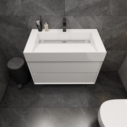 Max 36" Wall Mounted Bathroom Vanity with Reinforced Acrylic Integrated Sink Top