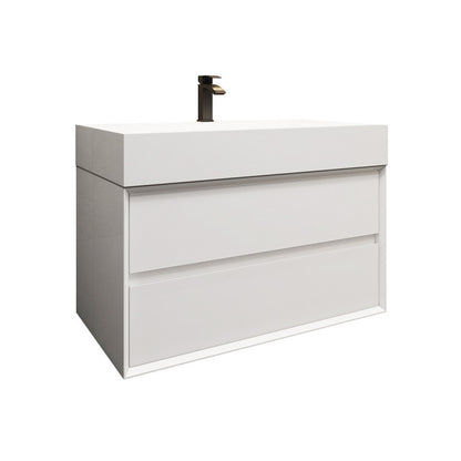 Max 36" Wall Mounted Bathroom Vanity with Reinforced Acrylic Integrated Sink Top
