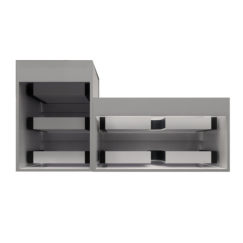Max 56" Wall Mounted Bathroom Vanity with Reinforced Acrylic Integrated Sink Top and Linen Cabinet