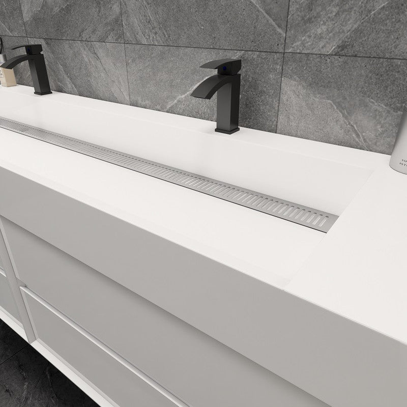 Max 72" Wall Mounted Bathroom Vanity with Reinforced Acrylic Integrated Sink Top