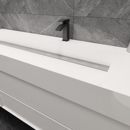 Max 84" Wall Mounted Bathroom Vanity with Reinforced Acrylic Integrated Sink Top