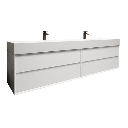 Max 84" Wall Mounted Bathroom Vanity with Reinforced Acrylic Integrated Sink Top