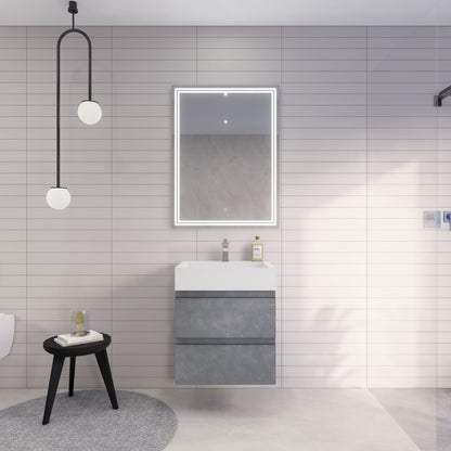 Monterey 24" Wall Mounted Bathroom Vanity with Reinforced Acrylic Integrated Sink Top