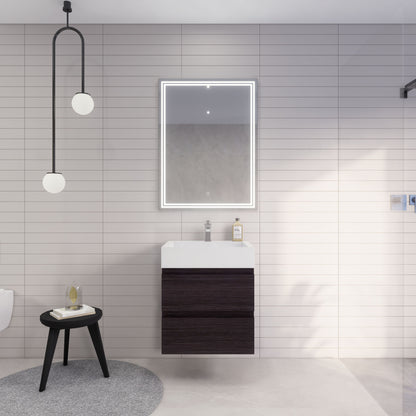 Monterey 24" Wall Mounted Bathroom Vanity with Reinforced Acrylic Integrated Sink Top