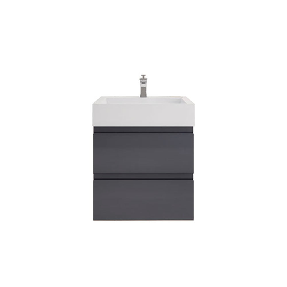 Monterey 24" Wall Mounted Bathroom Vanity with Reinforced Acrylic Integrated Sink Top