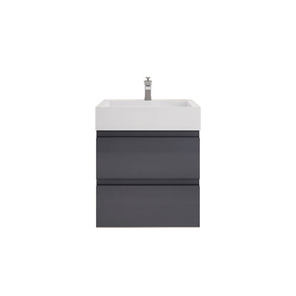 Monterey 24" Wall Mounted Bathroom Vanity with Reinforced Acrylic Integrated Sink Top