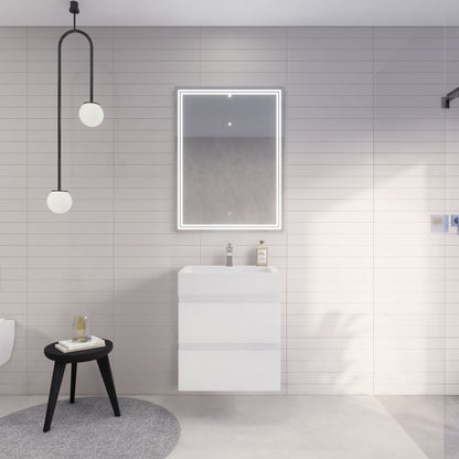 Monterey 24" Wall Mounted Bathroom Vanity with Reinforced Acrylic Integrated Sink Top