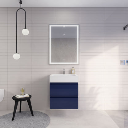 Monterey 24" Wall Mounted Bathroom Vanity with Reinforced Acrylic Integrated Sink Top
