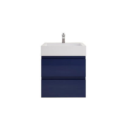 Monterey 24" Wall Mounted Bathroom Vanity with Reinforced Acrylic Integrated Sink Top