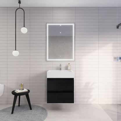 Monterey 24" Wall Mounted Bathroom Vanity with Reinforced Acrylic Integrated Sink Top