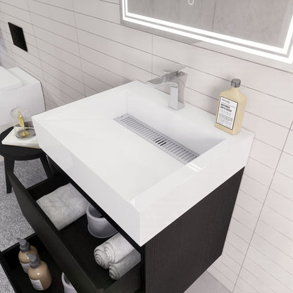 Monterey 24" Wall Mounted Bathroom Vanity with Reinforced Acrylic Integrated Sink Top