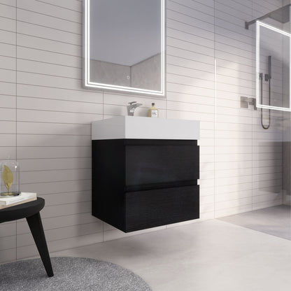 Monterey 24" Wall Mounted Bathroom Vanity with Reinforced Acrylic Integrated Sink Top