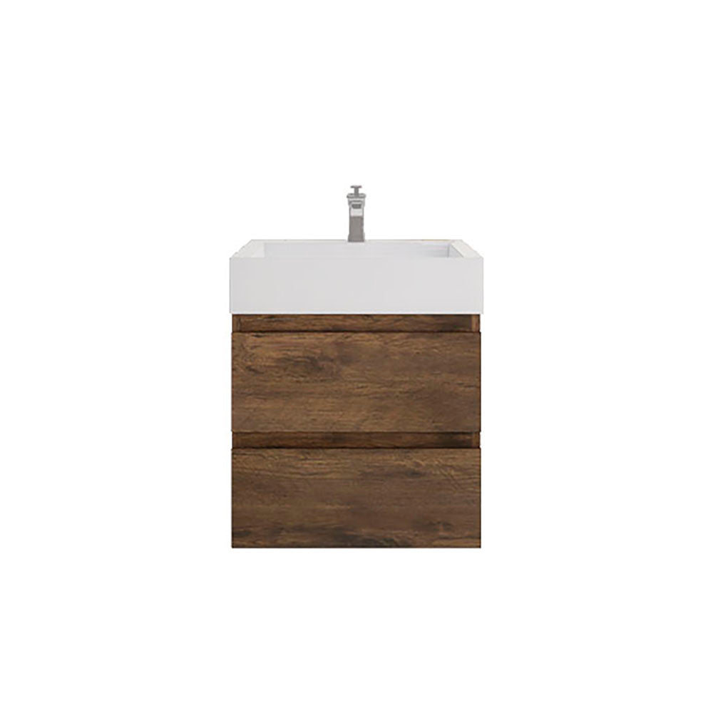 Monterey 24" Wall Mounted Bathroom Vanity with Reinforced Acrylic Integrated Sink Top