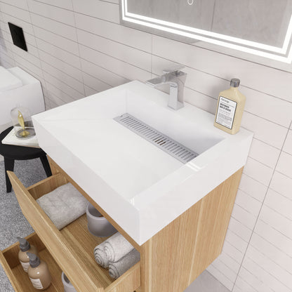 Monterey 24" Wall Mounted Bathroom Vanity with Reinforced Acrylic Integrated Sink Top