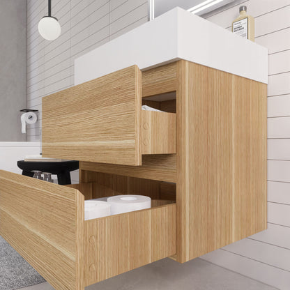 Monterey 24" Wall Mounted Bathroom Vanity with Reinforced Acrylic Integrated Sink Top
