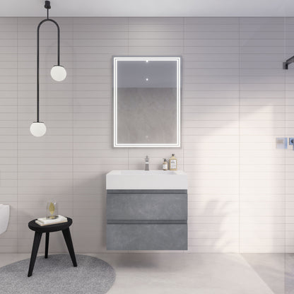 Monterey 30" Wall Mounted Bathroom Vanity with Reinforced Acrylic Integrated Sink Top