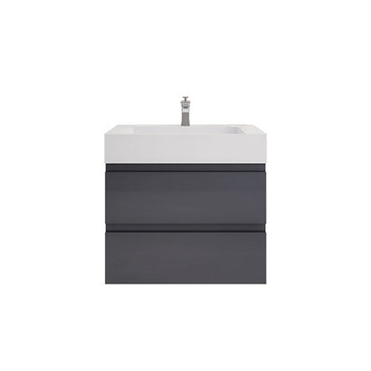 Monterey 30" Wall Mounted Bathroom Vanity with Reinforced Acrylic Integrated Sink Top