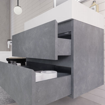 Monterey 30" Wall Mounted Bathroom Vanity with Reinforced Acrylic Integrated Sink Top