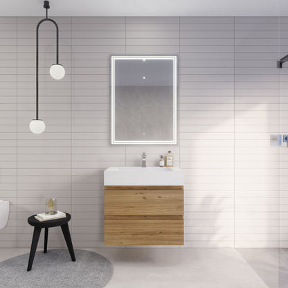 Monterey 30" Wall Mounted Bathroom Vanity with Reinforced Acrylic Integrated Sink Top
