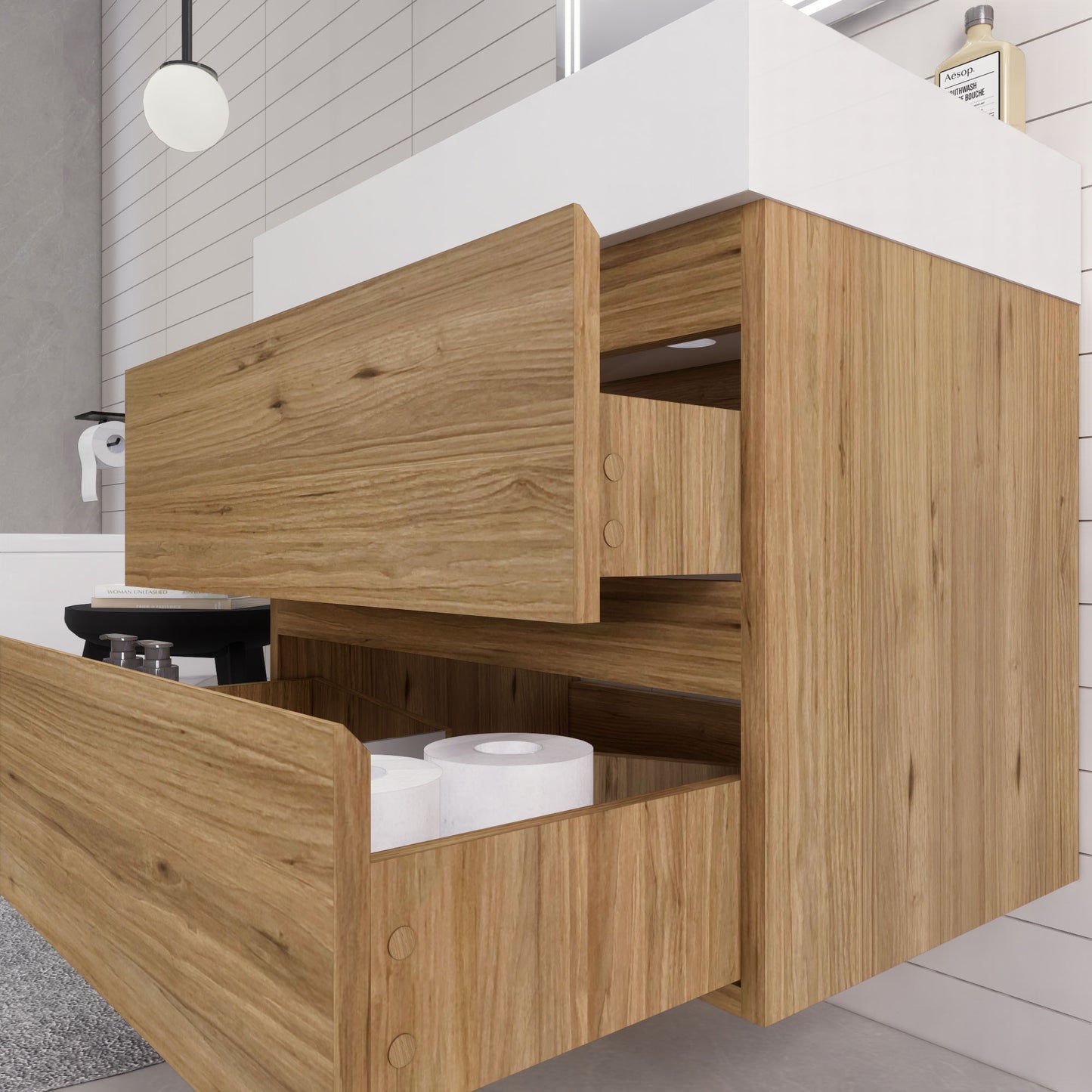 Monterey 30" Wall Mounted Bathroom Vanity with Reinforced Acrylic Integrated Sink Top