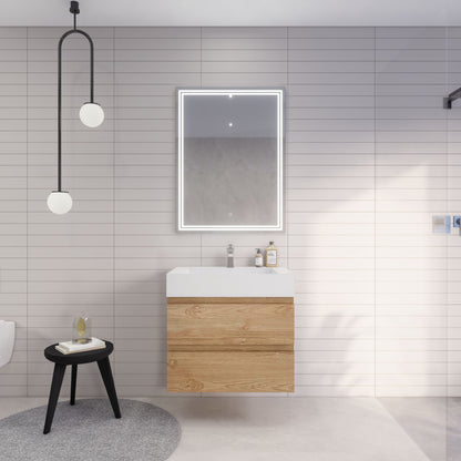Monterey 30" Wall Mounted Bathroom Vanity with Reinforced Acrylic Integrated Sink Top