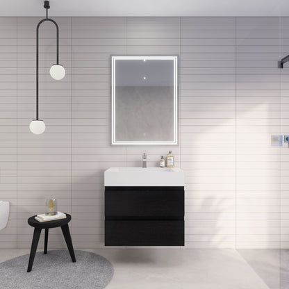 Monterey 30" Wall Mounted Bathroom Vanity with Reinforced Acrylic Integrated Sink Top