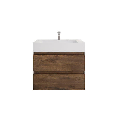 Monterey 30" Wall Mounted Bathroom Vanity with Reinforced Acrylic Integrated Sink Top
