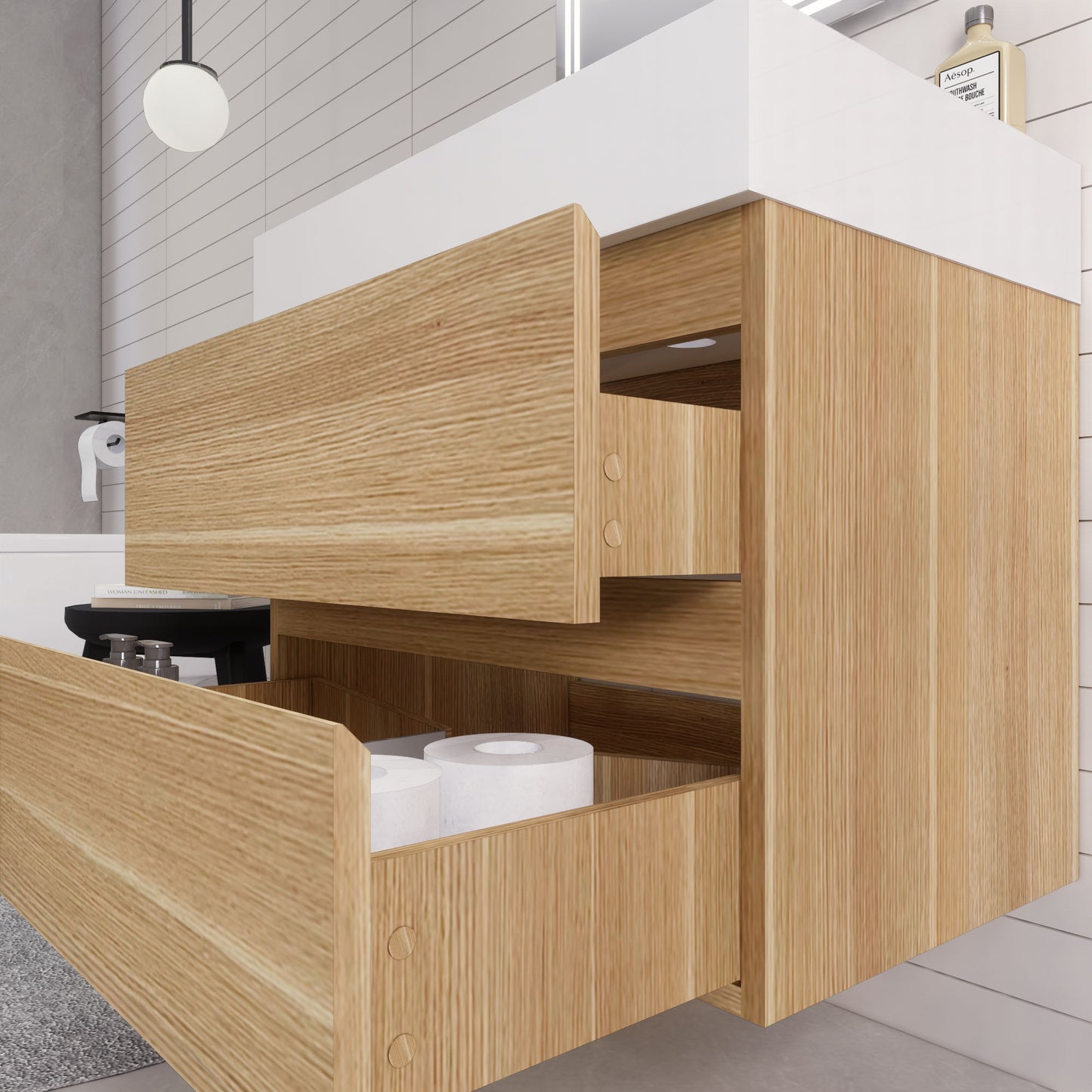 Monterey 30" Wall Mounted Bathroom Vanity with Reinforced Acrylic Integrated Sink Top