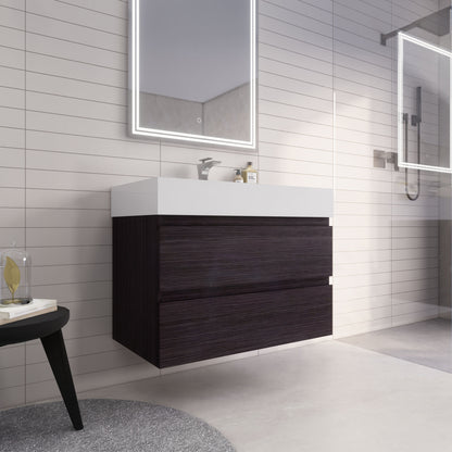 Monterey 36" Wall Mounted Bathroom Vanity with Reinforced Acrylic Integrated Sink Top